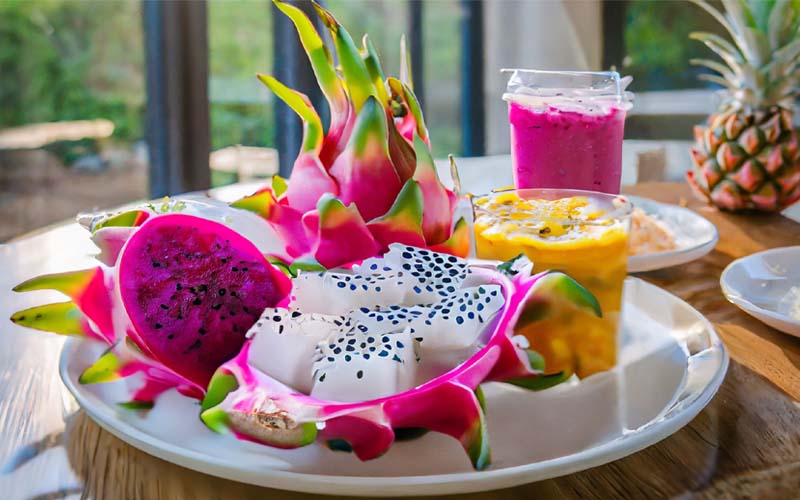 A plate full of dragon fruit