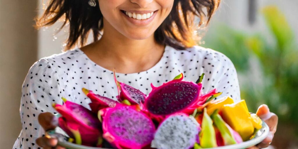 A plate of dragon fruits