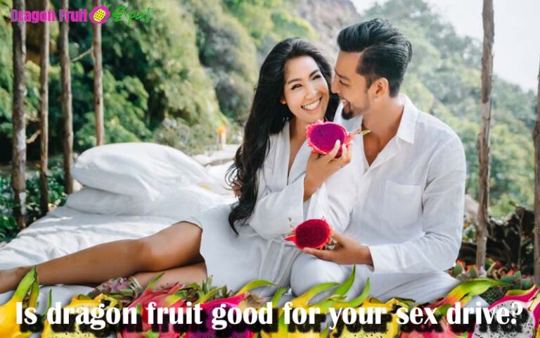 Couple eating dragon fruit